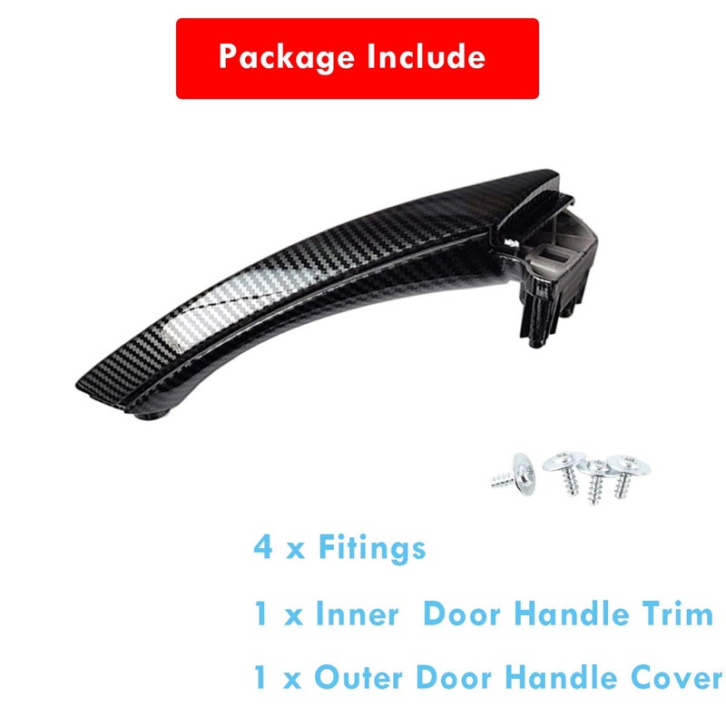 Moonlinks Compatible with BMW 3 Series E90 E91 E92 E93 Carbon Fiber Door Handle,Right Front/Rear Passenger Side Door Handle Covers Set(Compatible with BMW 323 325 328 330 335) (Carbon Fiber Pattern) - Image 4